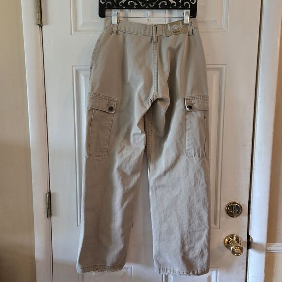 Vintage 90s Y2K L.E.I. Juniors Size 3 Tan Khaki Surplus Cargo Pants Made In USA - Picture 3 of 11